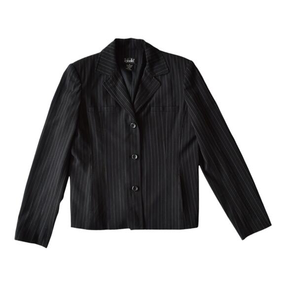 Rafaella Black Minimalist Pinstriped Blazer Size 8 Officewear - Picture 1 of 5